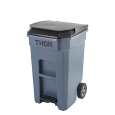 190L THOR Step-On Pedal Wheelie Bin - Grey