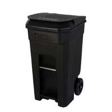 240L THOR Step-On Pedal Wheelie Bin - Black