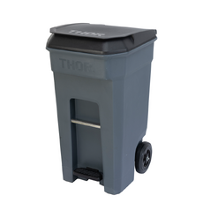 240L THOR Step-On Pedal Wheelie Bin - Grey