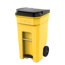 240L THOR Step-On Pedal Wheelie Bin - Yellow