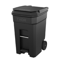 360L THOR Step-On Pedal Wheelie Bin - Black