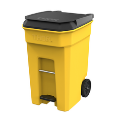 360L THOR Step-On Pedal Wheelie Bin - Yellow