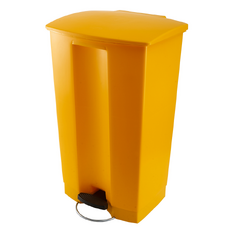 87L Step-On Commercial Waste Bin - Yellow