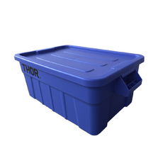 53L Plastic Container Box with Lid - Blue