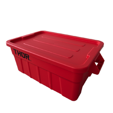53L Plastic Container Box with Lid - Red