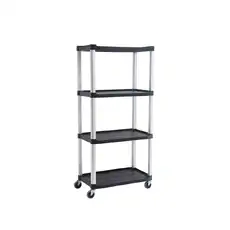 Mobile Shelf Truck, 4-Shelf Unit - 360kg rated - Black
