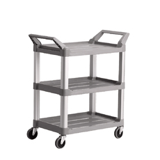 90kg Rated 3 Shelf Commercial Hospitality Cart - Off White