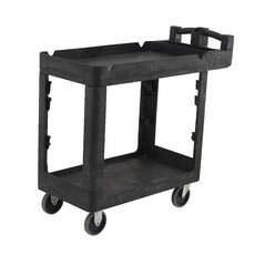 230kg Rated Bitbar 2 Shelf Commercial Trolley Hospitality Cart - Black