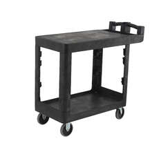 230kg Rated Bitbar 2 Shelf Commercial Trolley Hospitality Cart - Black