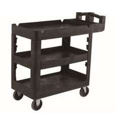 230kg Rated Bitbar 3 Shelf Commercial Trolley Hospitality Cart - Black