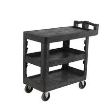 230kg Rated Bitbar 3 Flat Shelf Utility Cart - Black