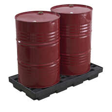 2 Drum Bunded Pallet - Spill Deck - 124.5cm x 63.5cm x 14.0cm