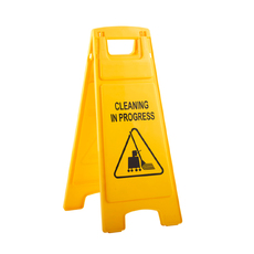 Cleaning in Progress Floor Safety Sign - Yellow