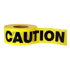 Safety Tape Black/Yellow 'CAUTION' Tape 100m