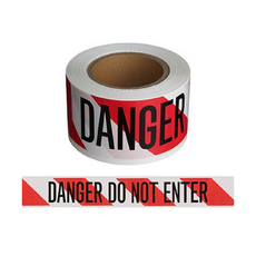 Safety Tape Red/White 'DANGER DO NOT ENTER' Tape 100m