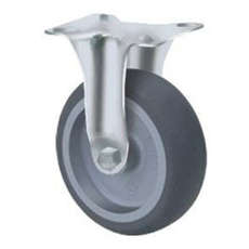 50kg Rated General Grey Rubber Castor - 50mm - Fixed