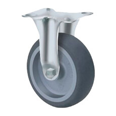 75kg Rated General Grey Rubber Castor -100mm - Fixed