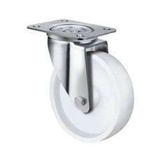 180kg Rated Stainless Steel Nylon Castor - 80mm - Swivel Plate