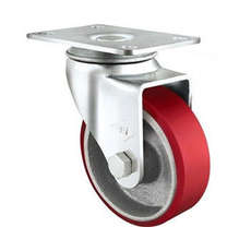 110kg Rated Urethane Castor - 75mm - Swivel Plate