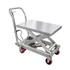 250kg - Stainless Steel Top  - Scissor Lift Table - Manual