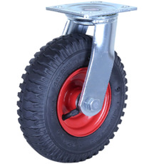 120 Kg Swivel Plate 220mm Black Rubber Pneumatic