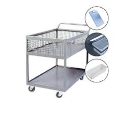 PRO-PICKER 340kg Half Basket Trolley + Clipboard + Parts Tray