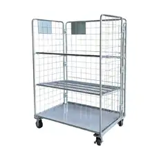500kg Rated 3 Sided Folding Warehouse Stock Picking Trolley