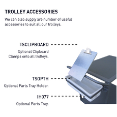 Trolley Attachments - Parts Tray Holder - Blue