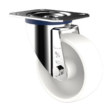 200kg Rated White Polyamid Castor - 100mm - Swivel