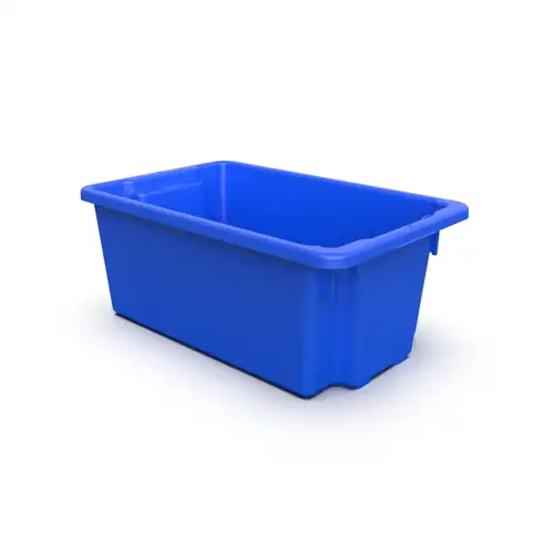 52L Plastic Crate Stack & Nest Container [Colour: Blue]