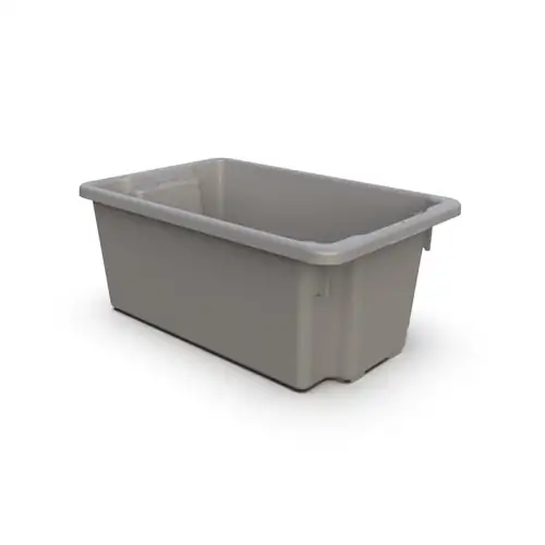 52L Plastic Crate Stack & Nest Container [Colour: Grey]