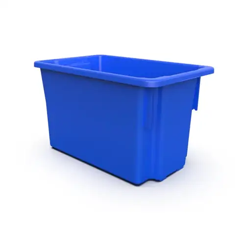 68L Plastic Crate Stack & Nest Container [Colour: Blue]