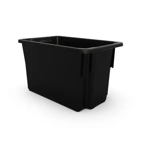 68L Black Recycled Plastic Crate Stack & Nest Container