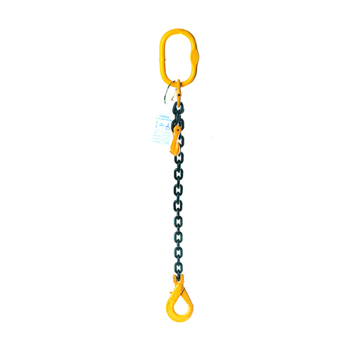 Single Leg Chain Slings 13mm  - With Grab Hooks & Self Locking Hook