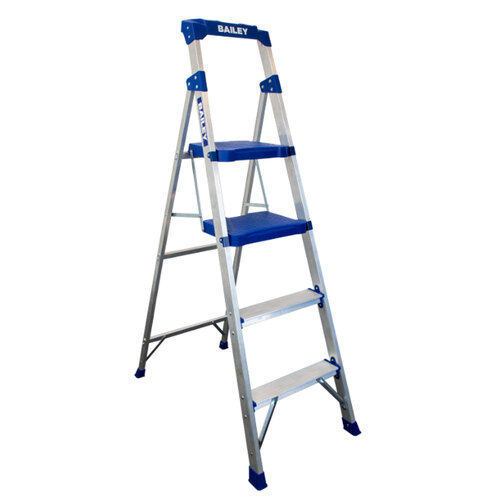 Bailey 4 Steps Twin Aluminium Platform Ladder - TRADE LYTE - 135kg Rated