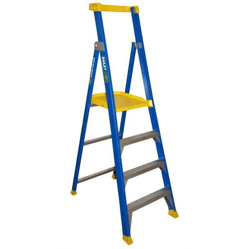 Bailey 4 Steps Fibreglass Platform Ladder - JOB Station - 150kg Rated