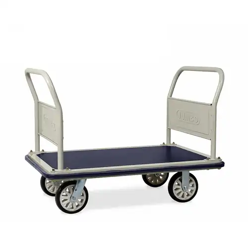 650KG Rated Single Steel Platform Trolley - Double Fixed Handle