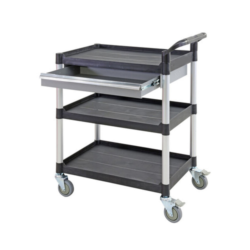 250kg Rated Triple Deck Tool Trolley with Drawer 