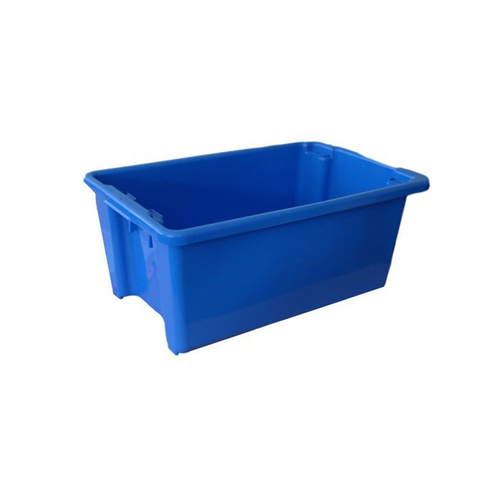 52L Plastic Crate Stack & Nest Container  Blue