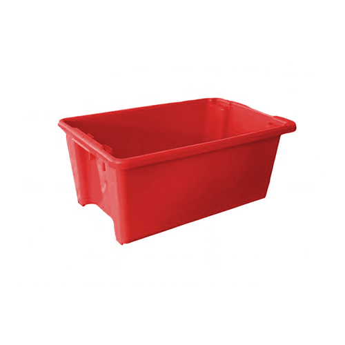 52L Plastic Crate Stack & Nest Container- Red