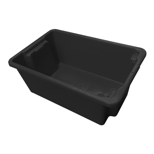 52L Plastic Crate Stack & Nest Container - Black