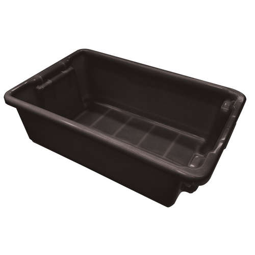 32L Plastic Crate Stack & Nest Container- Black