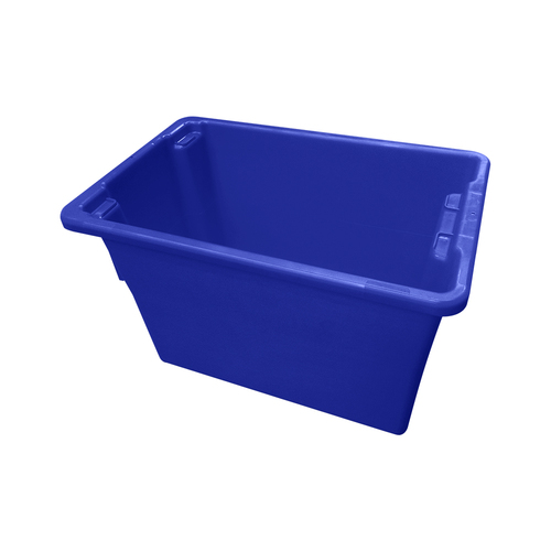 68L Plastic Crate Stack & Nest Container- Blue