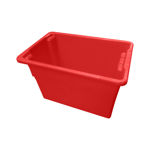 68L Plastic Crate Stack & Nest Container - Red