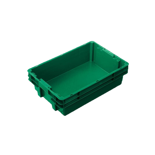 26L Plastic Crate Stack & Nest Container - Green