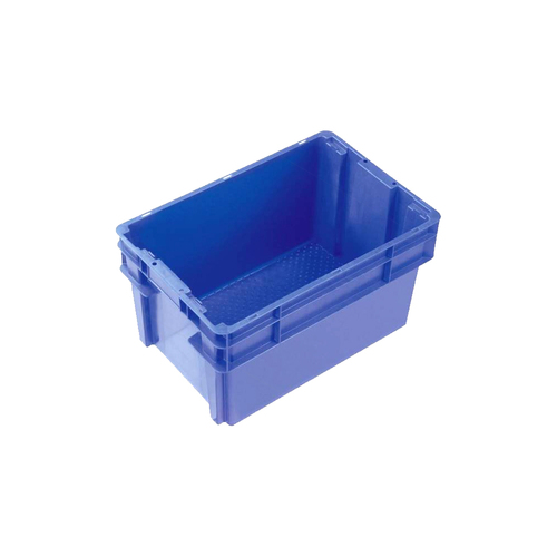 52L Plastic Crate Stack & Nest Container - Blue