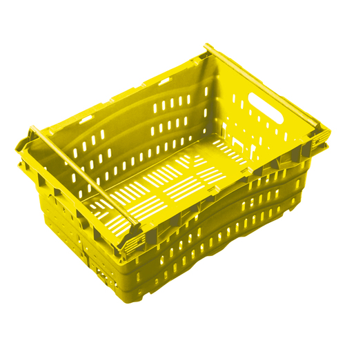 38L Plastic Crate Vented Swing Bar - Yellow