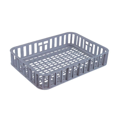 44L Plastic Crate Ventilated Base Tray - Grey