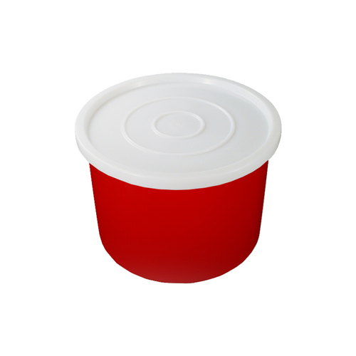 113L Plastic Bucket Circular Bin - Red  [Delivery: VIC, NSW, QLD]