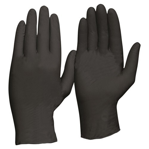 Disposable Nitrlie Powder Free Gloves - Black [Size: Large] (Pack of 10)